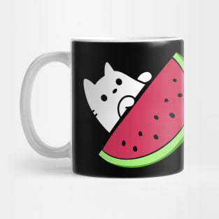 Cat under watermelon slice Mug